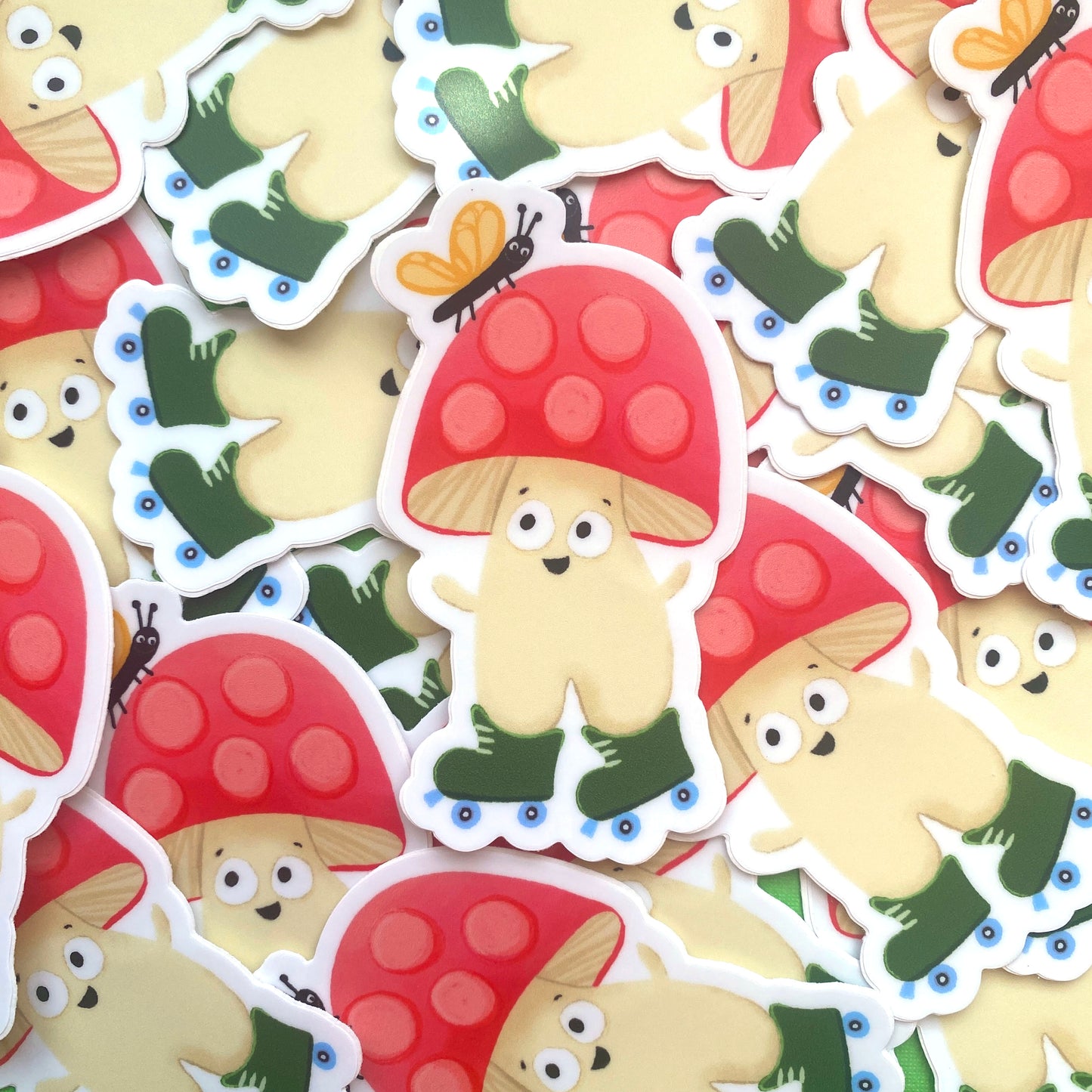 Roller Skate Mushroom Sticker