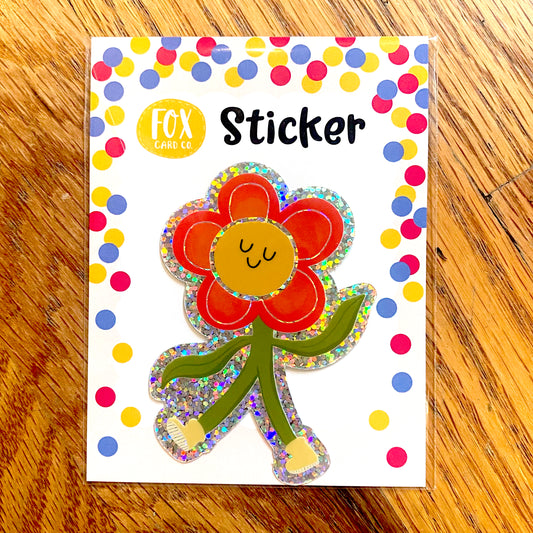 pink flower sticker