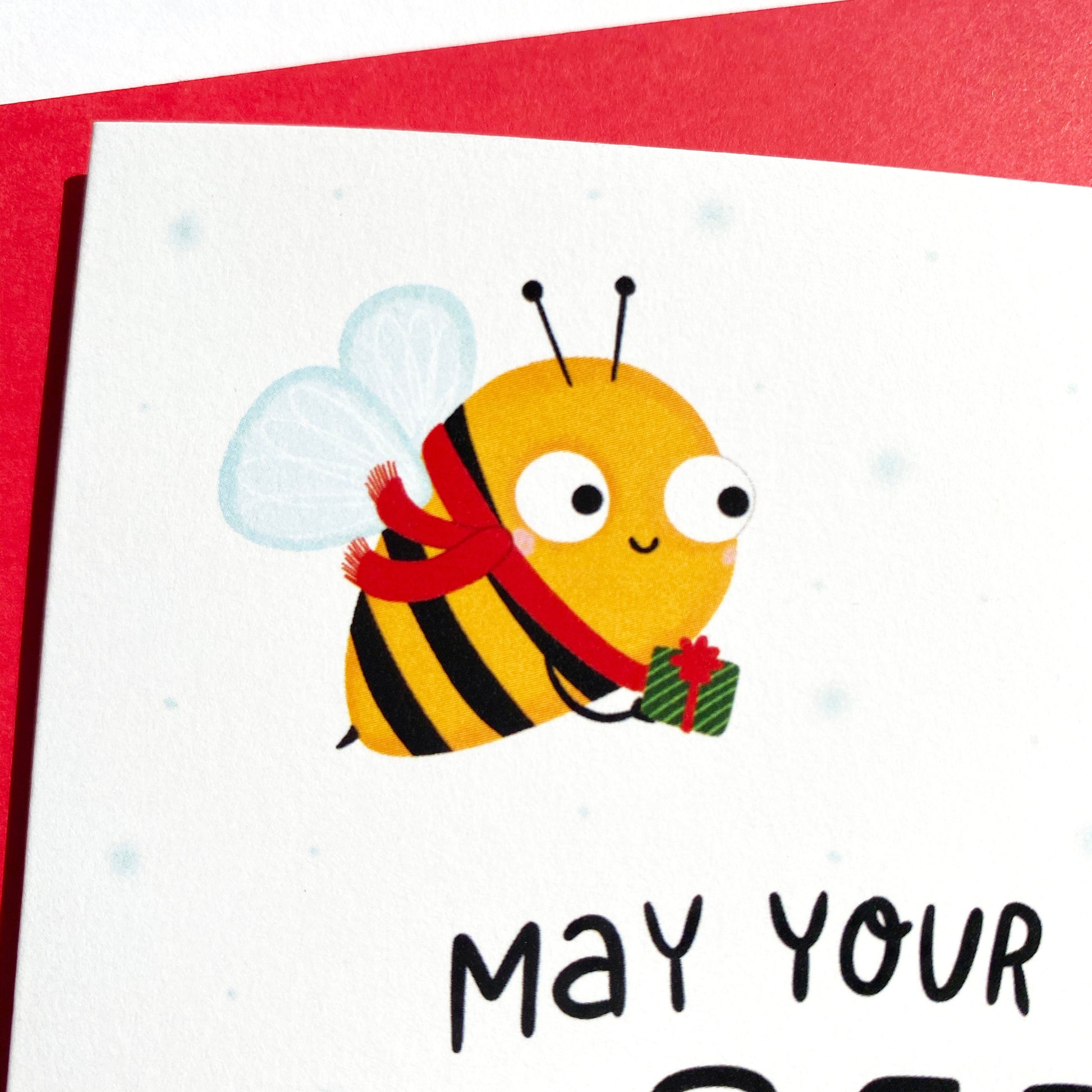 Bee Christmas Card, Cute Holiday Cards, Bee Gifts for women, Cute Christmas Cards, Honeybee Christmas Card, Bee Merry, Punny Christmas Card
