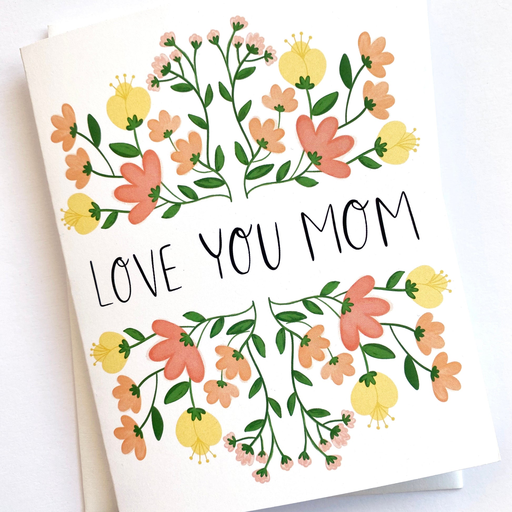 Floral Mothers Day Greeting Card, Love You Mom Card, Miss You Mom, Mother's Day Gift, Cards for Mothers Day, Miss You Mom Card, Card For Mom