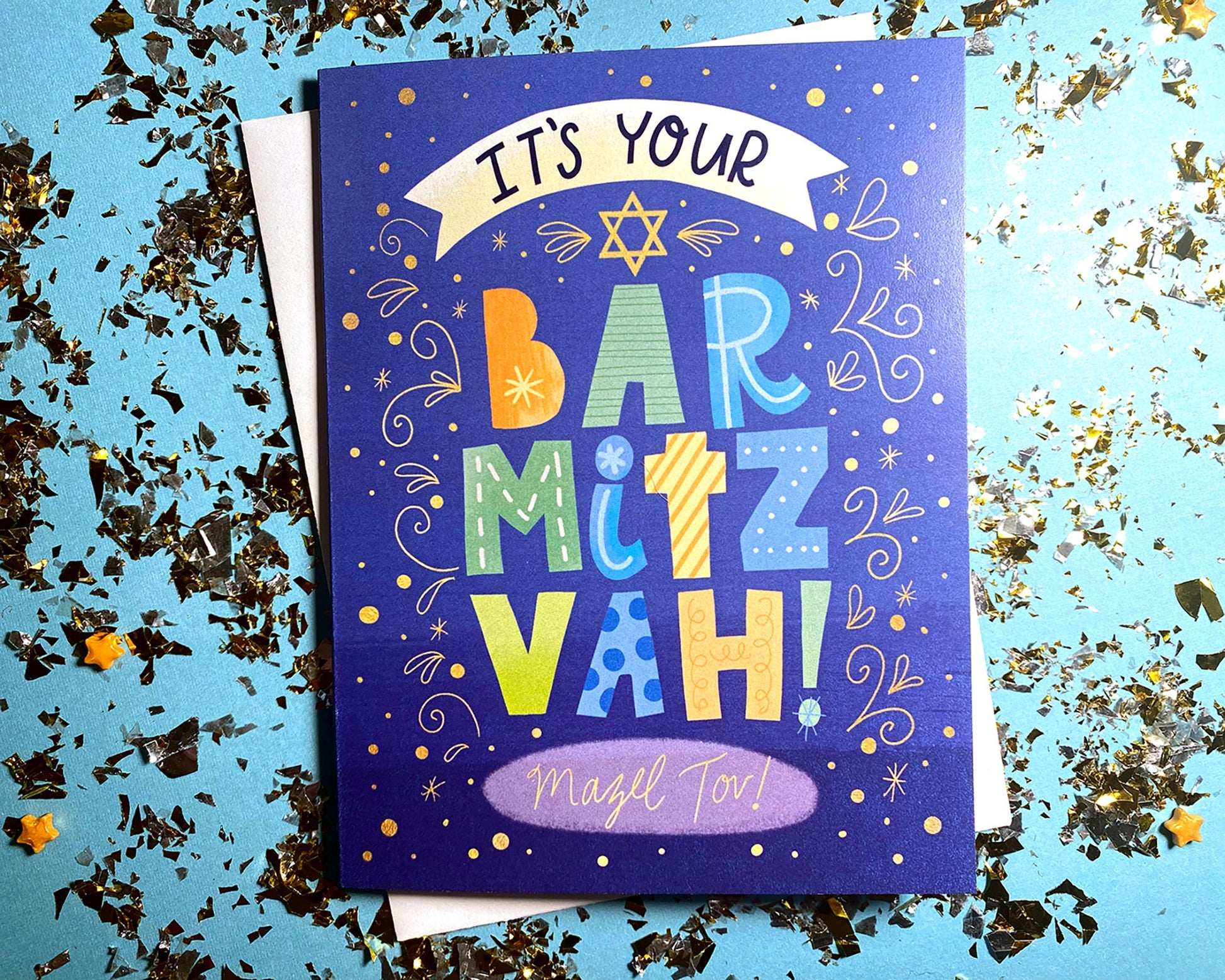 Bar Mitzvah Card, Bar Mitzvah Congratulations Cards, Bar Mitzvah Gifts, Bar Mitzvah Greeting Card, Mazel Tov Card, Jewish Cards,
