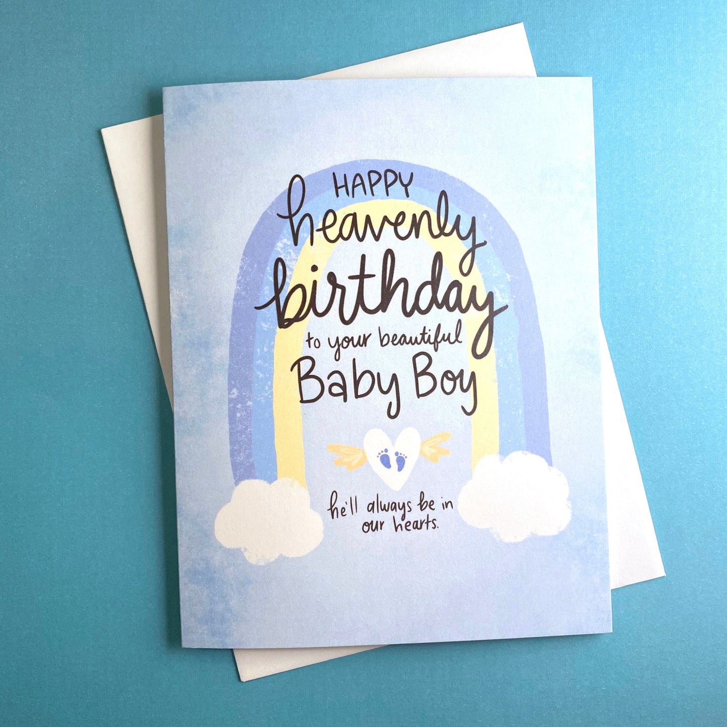 Heavenly Birthday Card, Baby Boy Remembrance Card, Angel Baby Birthday, Heavenly Birthday Card Boy, Loss of Baby Memorial Gift, Baby Loss