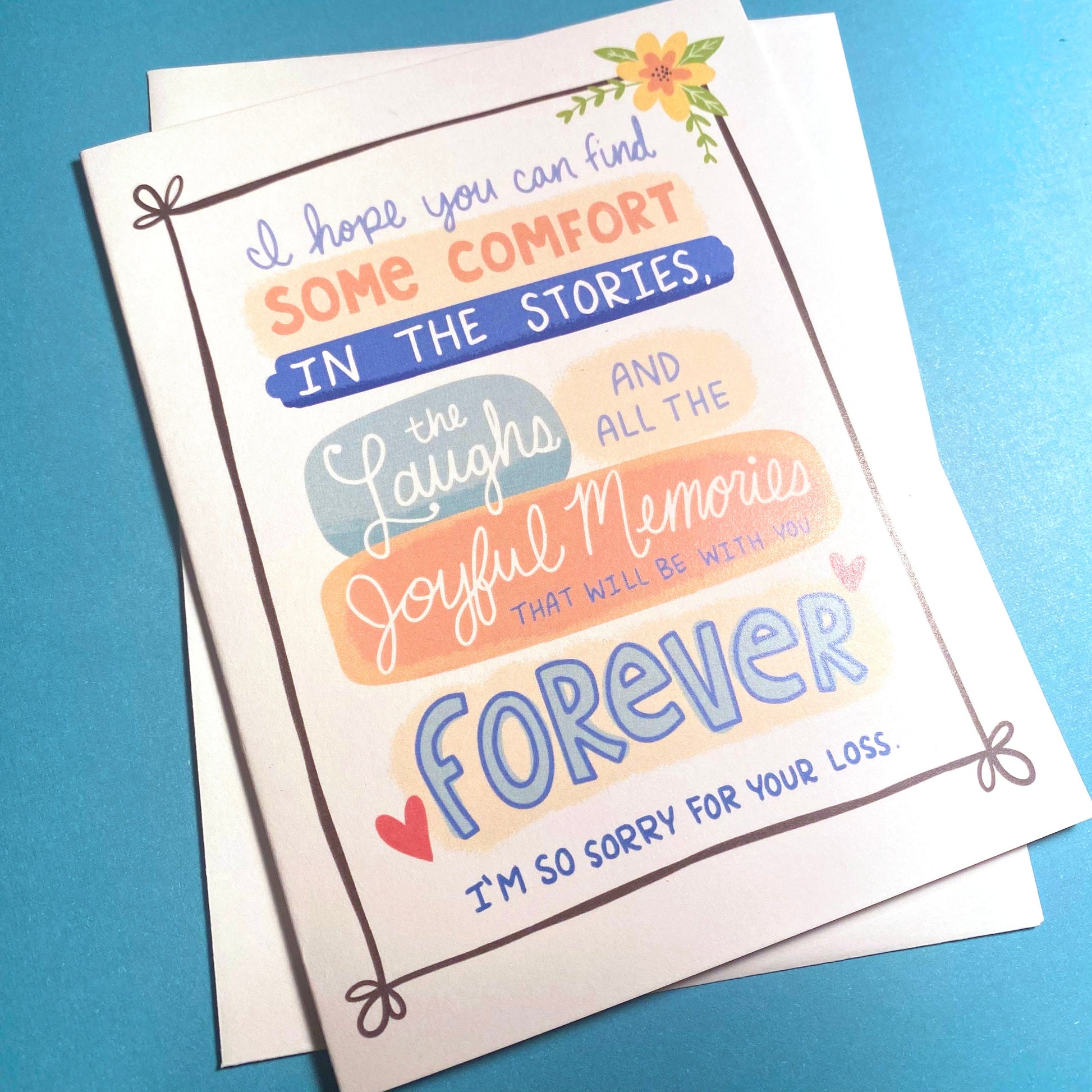 Sympathy Card, Sympathy Greeting card for loss of Husband, Condolence Card, Loss of Father, Loss of Mother, Loss of Brother, Loss Card