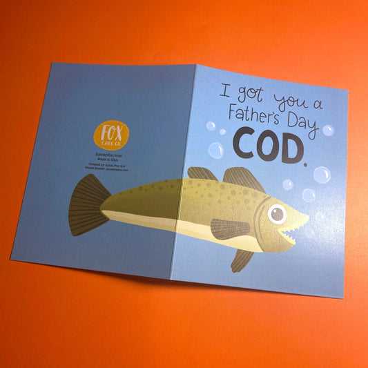 Funny Fathers Day Cod, Fishing Fathers Day Card from Wife, Funny Fathers Day Gift From Daughter, Fathers Day Card From Son