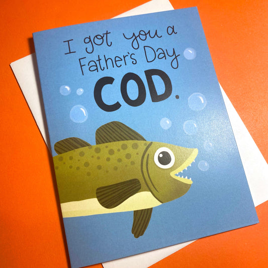 Funny Fathers Day Cod, Fishing Fathers Day Card from Wife, Funny Fathers Day Gift From Daughter, Fathers Day Card From Son