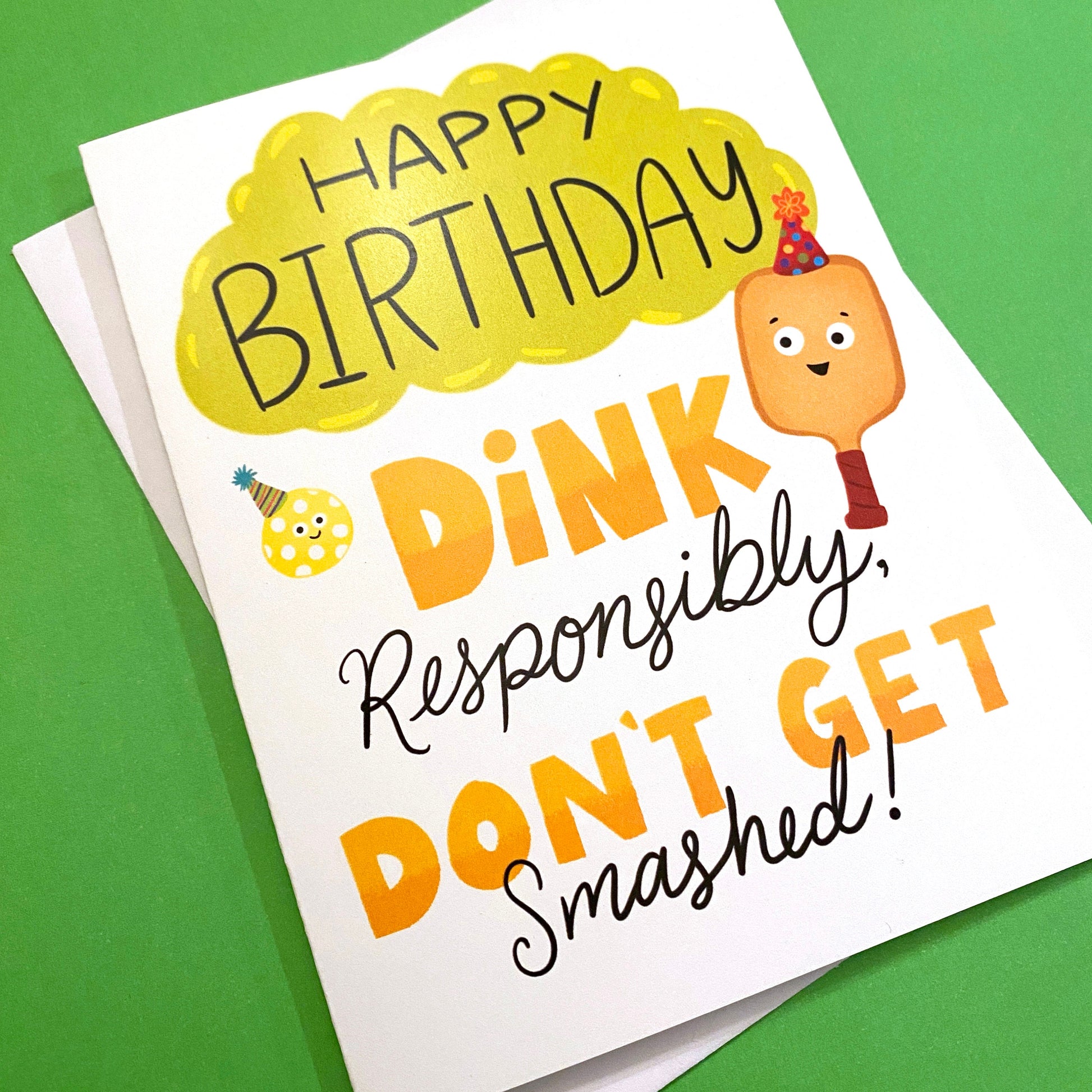 Funny Pickleball Birthday Card for your pickleball loving friend! Size A2 greeting card (4.25&quot; x 5.5&quot;) with envelope, blank Inside. All cards are designed and Illustrated with love by me, Anna Fox, and are printed  in Denver, CO.
