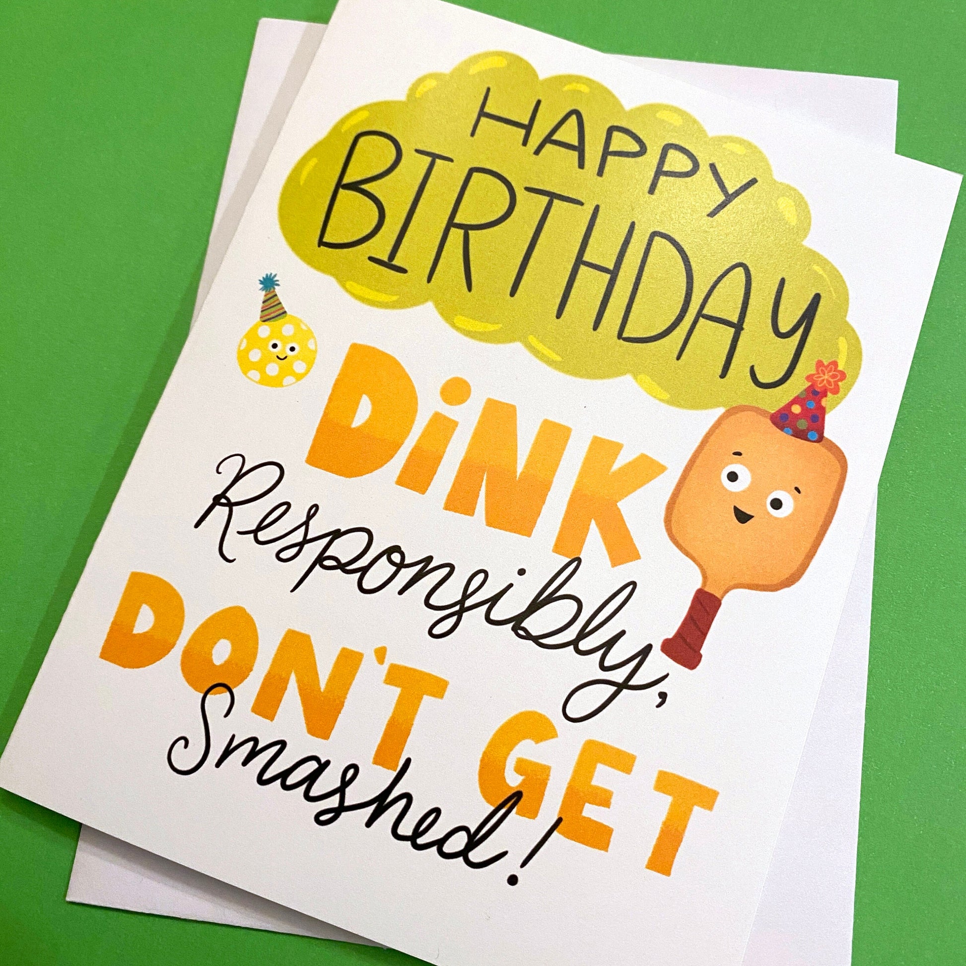 Funny Pickleball Birthday Card for your pickleball loving friend! Size A2 greeting card (4.25&quot; x 5.5&quot;) with envelope, blank Inside. All cards are designed and Illustrated with love by me, Anna Fox, and are printed  in Denver, CO.