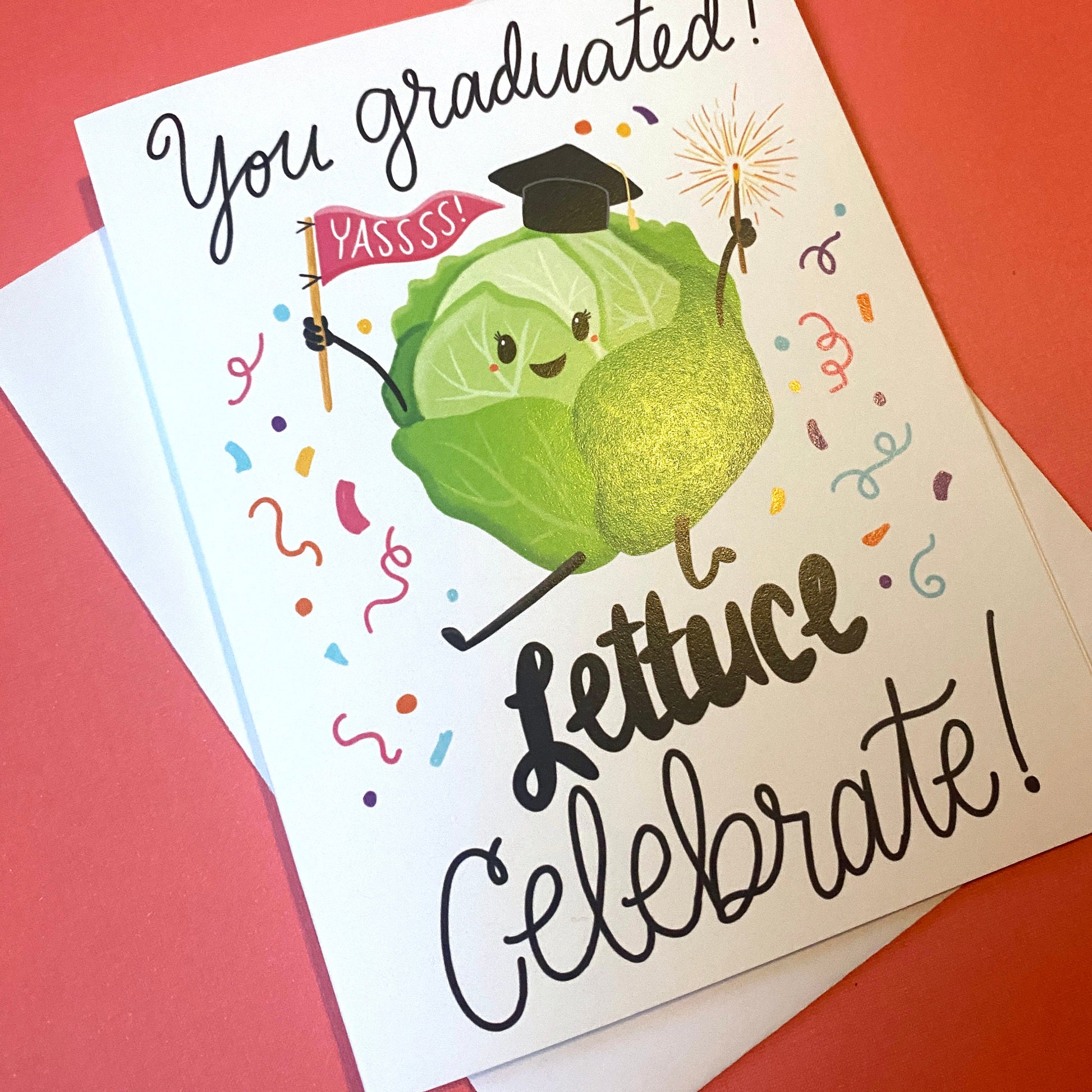 Funny Graduation Card, Lettuce Celebrate, Happy Graduation 2025, Congrats Grad Cards, High School Graduate, phd graduation