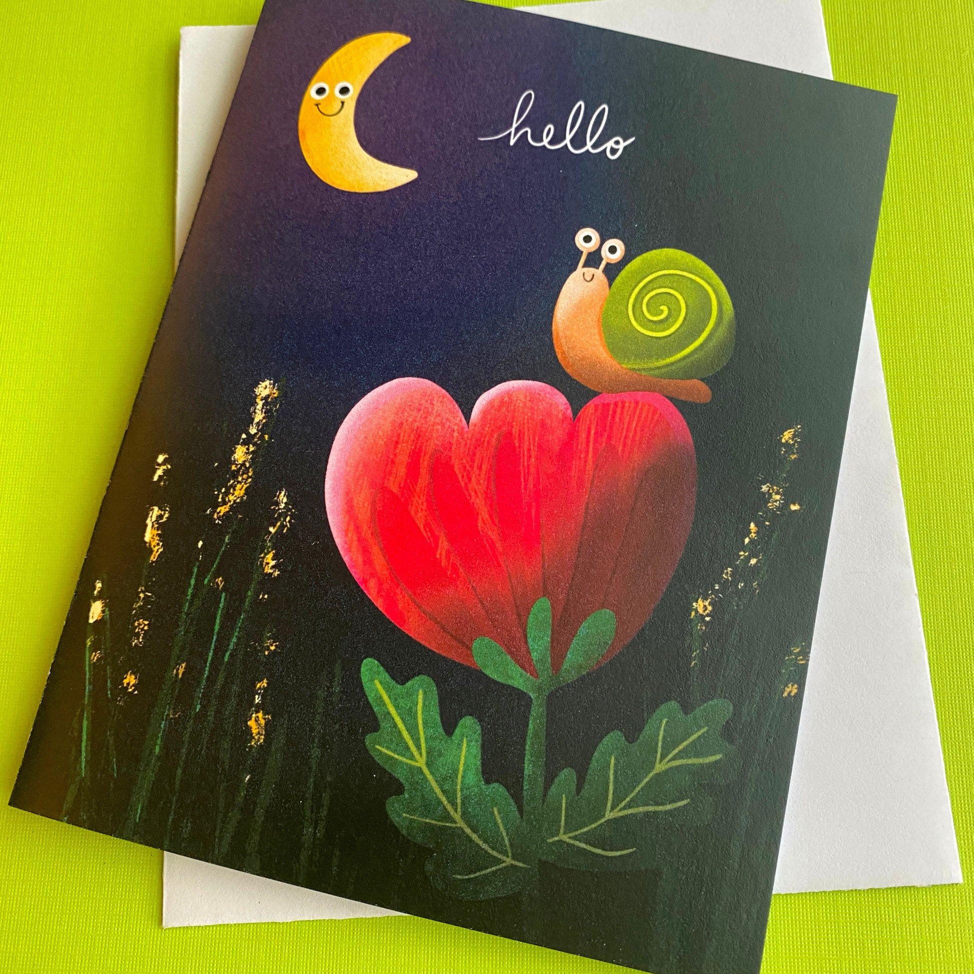 Hello Greeting Card, Just Because Card for Friend, Notecards, Blank Note Cards with Envelopes, all occasion card set, camp cards from home