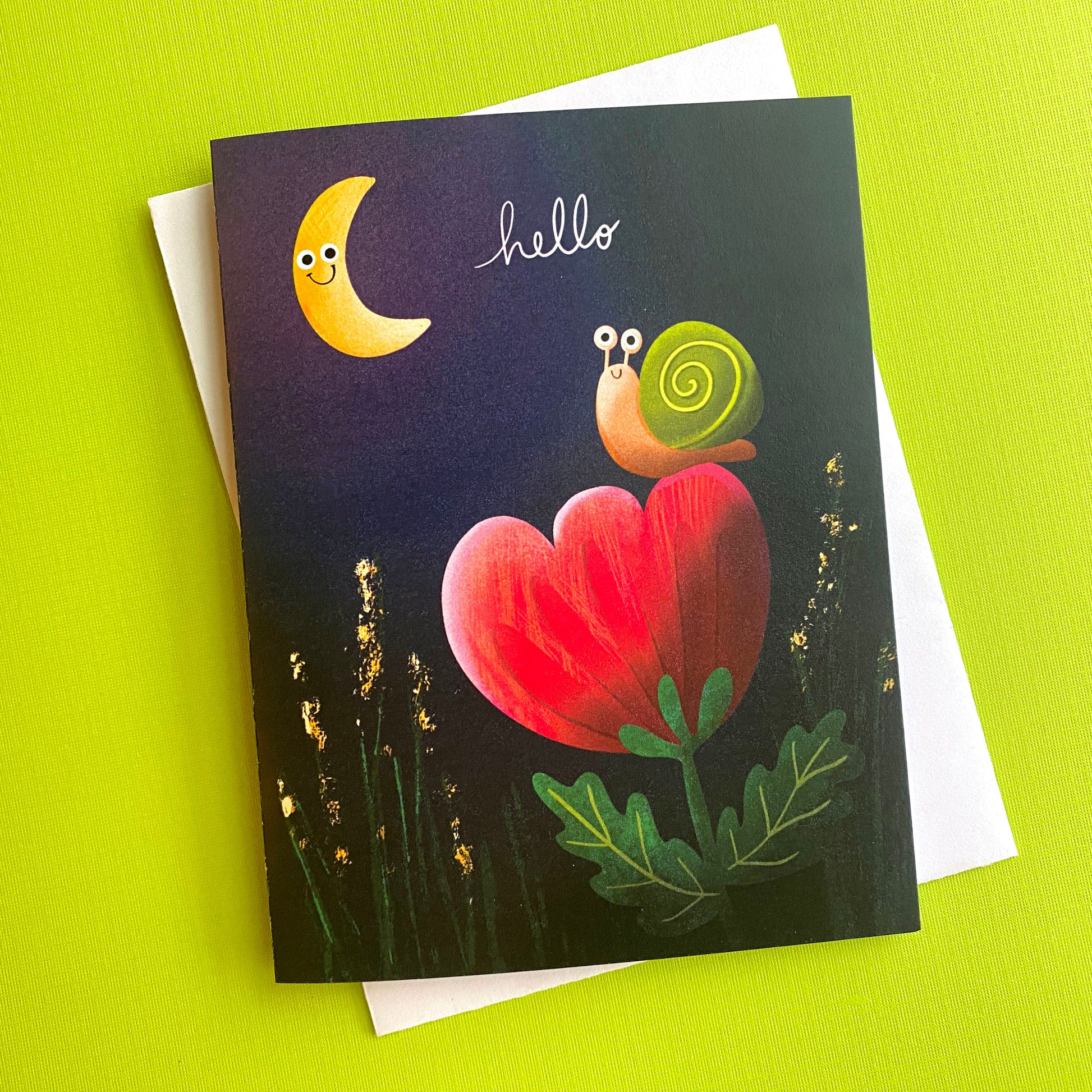 Hello Greeting Card, Just Because Card for Friend, Notecards, Blank Note Cards with Envelopes, all occasion card set, camp cards from home