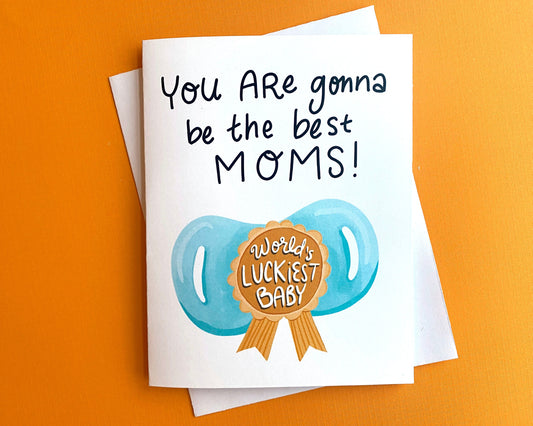 New Baby Card for Two Moms, Card For Two Moms, Lesbian Moms to be, Lesbian Baby Shower Gift Two Moms, Lesbian Baby Card, Two Moms Club