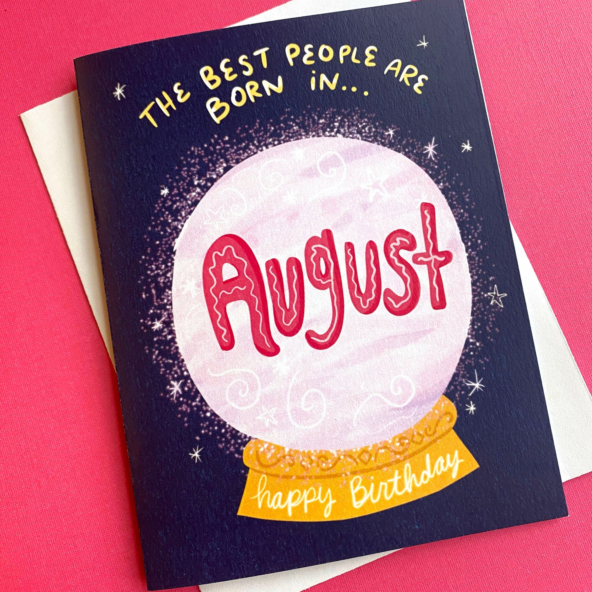 August Birthday Card, Crystal Ball Birthday Card, Cute birthday card for friend, birthday card for bestie, best friend birthday card