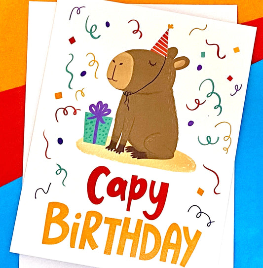 Capybara Birthday Card, Capy Birthday, Capybara Era, cute capybara gifts, Capybara greeting card, Funny Animal birthday card, capybara pun