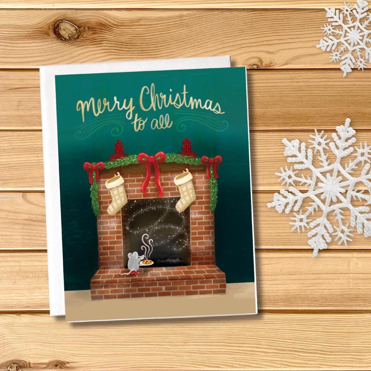 Christmas Holiday Cards Set of 6 - whimsical holiday cards, animal greeting card set