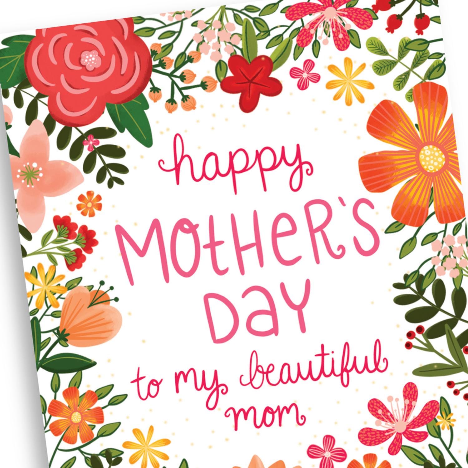 Beautiful Mom Mother's Day Card, Meaningful Gifts for mom, Mothers Day Gift, Happy Mothers Day Card from Daughter, Cards For Mom