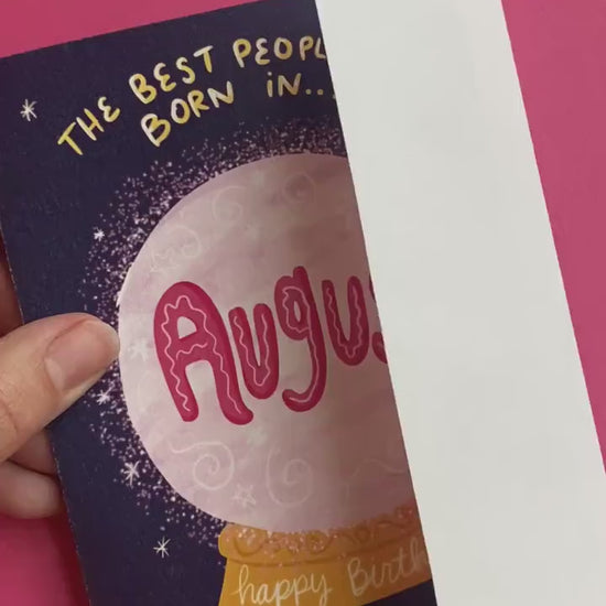 August Birthday Card, Crystal Ball Birthday Card, Cute birthday card for friend, birthday card for bestie, best friend birthday card