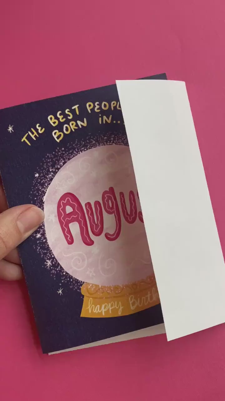 August Birthday Card, Crystal Ball Birthday Card, Cute birthday card for friend, birthday card for bestie, best friend birthday card