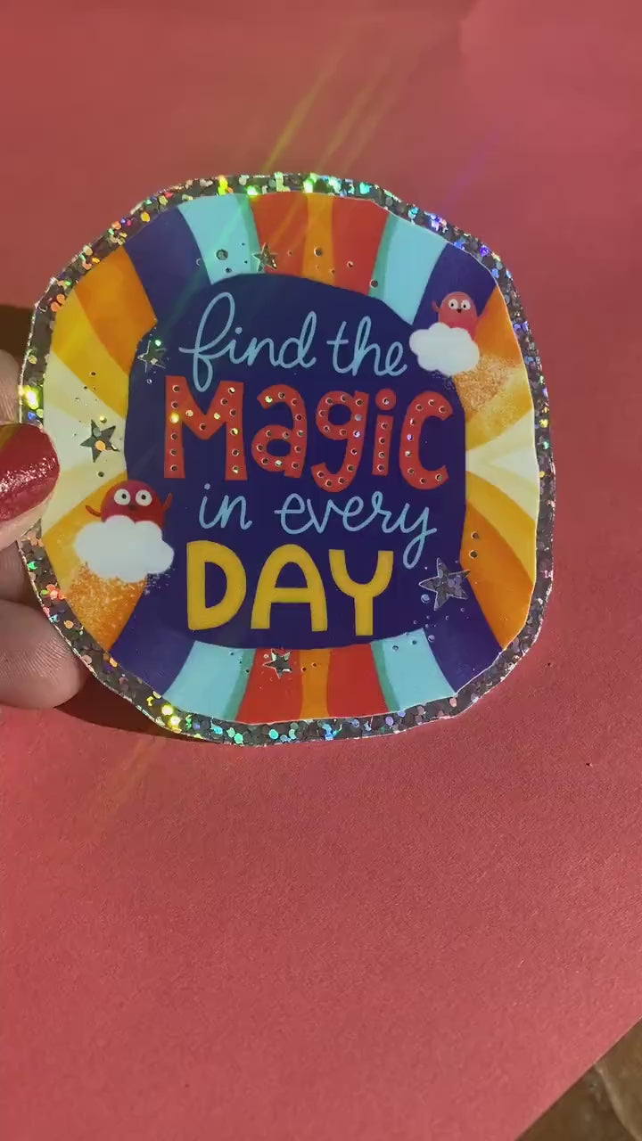 Find the Magic Sticker, Glittery Stickers, sparkly stickers, magical sticker, stickers magic, find your magic, glitter magic sticker