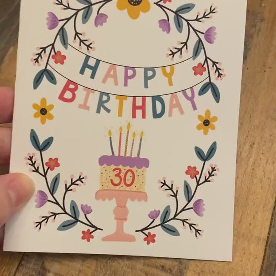 30th Birthday Card for her, 30 birthday card, happy 30th birthday card, Cute 30th birthday card for daughter, 30th birthday girl
