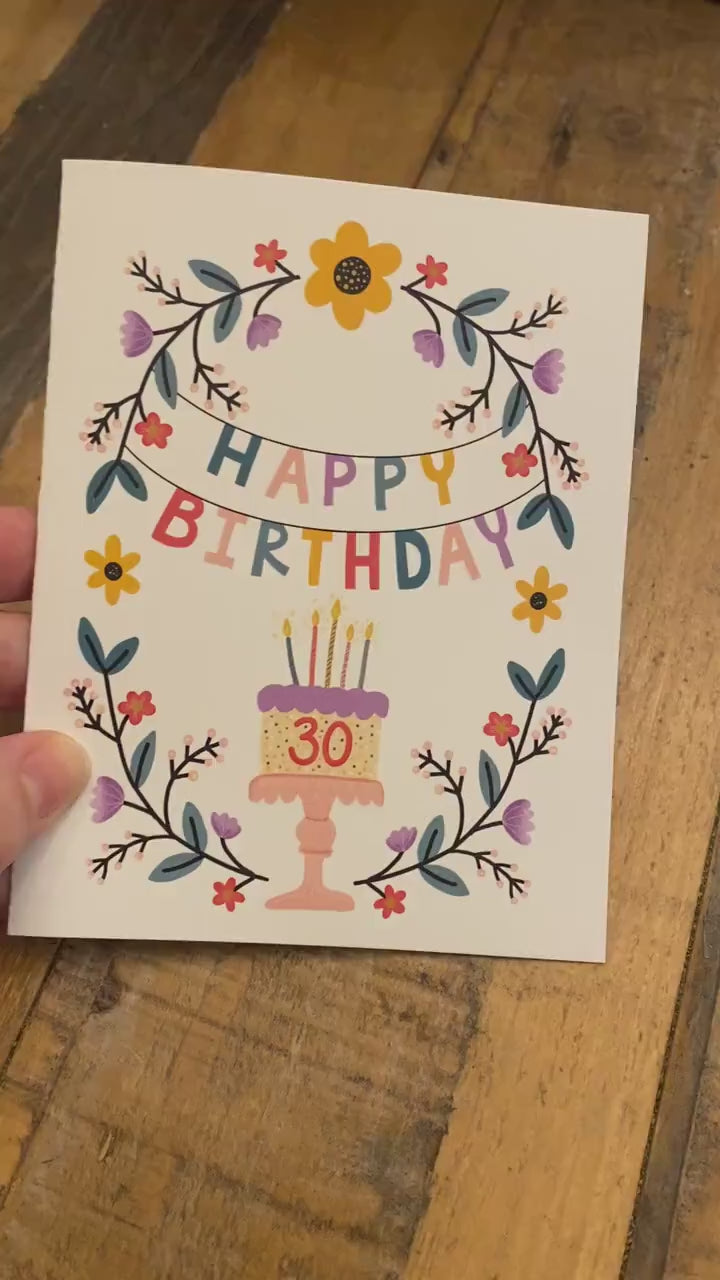 30th Birthday Card for her, 30 birthday card, happy 30th birthday card, Cute 30th birthday card for daughter, 30th birthday girl