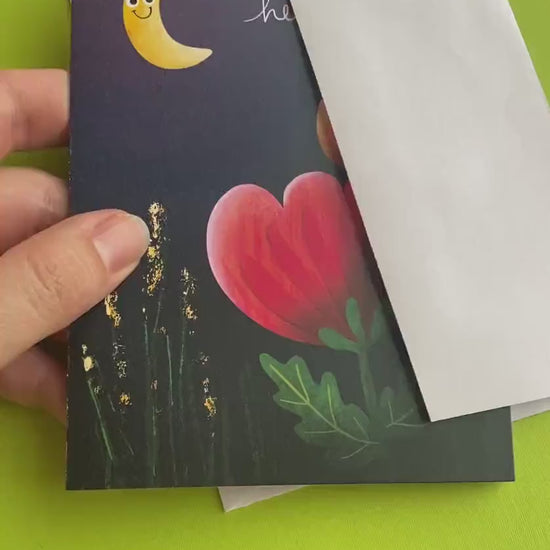 Hello Greeting Card, Just Because Card for Friend, Notecards, Blank Note Cards with Envelopes, all occasion card set, camp cards from home