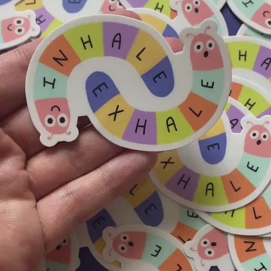 Inhale Exhale Sticker, Take a deep breath sticker, waterproof vinyl sticker, Mindfulness Sticker, Just Breathe Sticker, Meditation Stickers