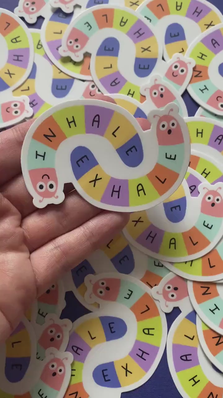 Inhale Exhale Sticker, Take a deep breath sticker, waterproof vinyl sticker, Mindfulness Sticker, Just Breathe Sticker, Meditation Stickers