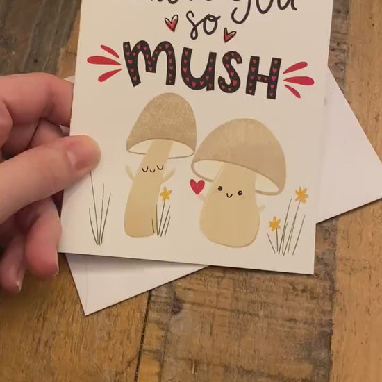 Mushroom Valentines Day Card, Cute Valentine Card, I Love You Card, Sweet Valentines Day Card, Valentines day Card for boyfriend
