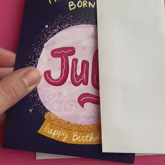 July Birthday Card, Witchy Birthday Gifts, Crystal Birthday Card, Bestie birthday gift, witchy birthday card, Celestial Birthday Card