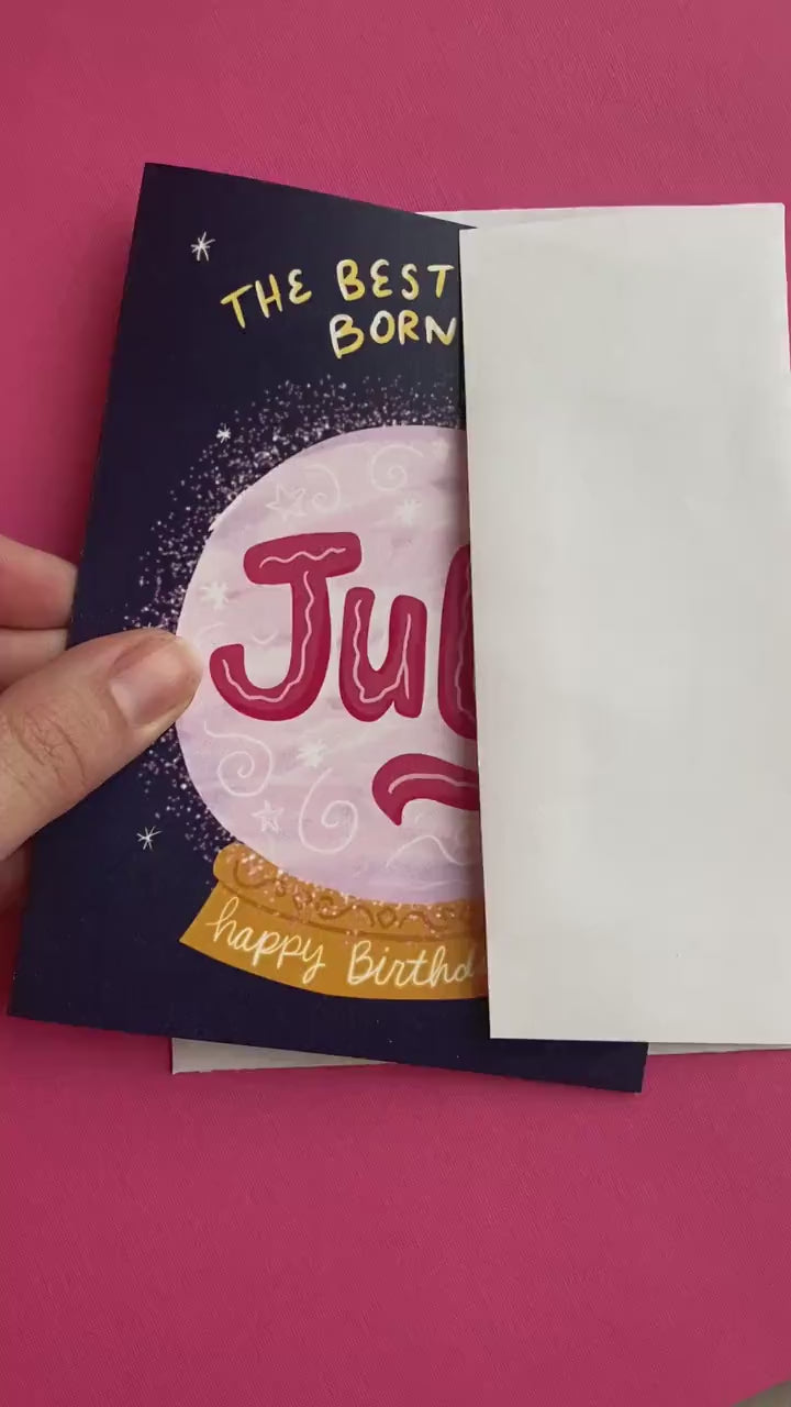 July Birthday Card, Witchy Birthday Gifts, Crystal Birthday Card, Bestie birthday gift, witchy birthday card, Celestial Birthday Card