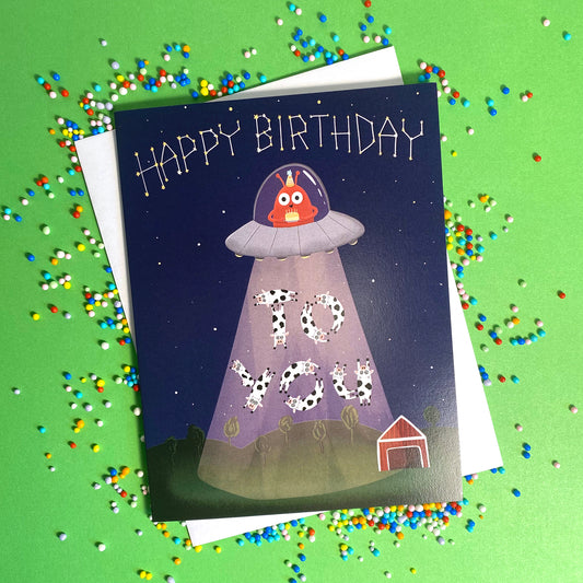 alien birthday card