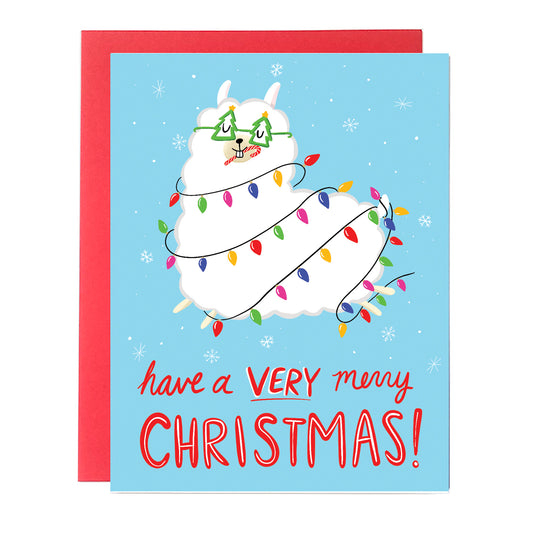 llama christmas card