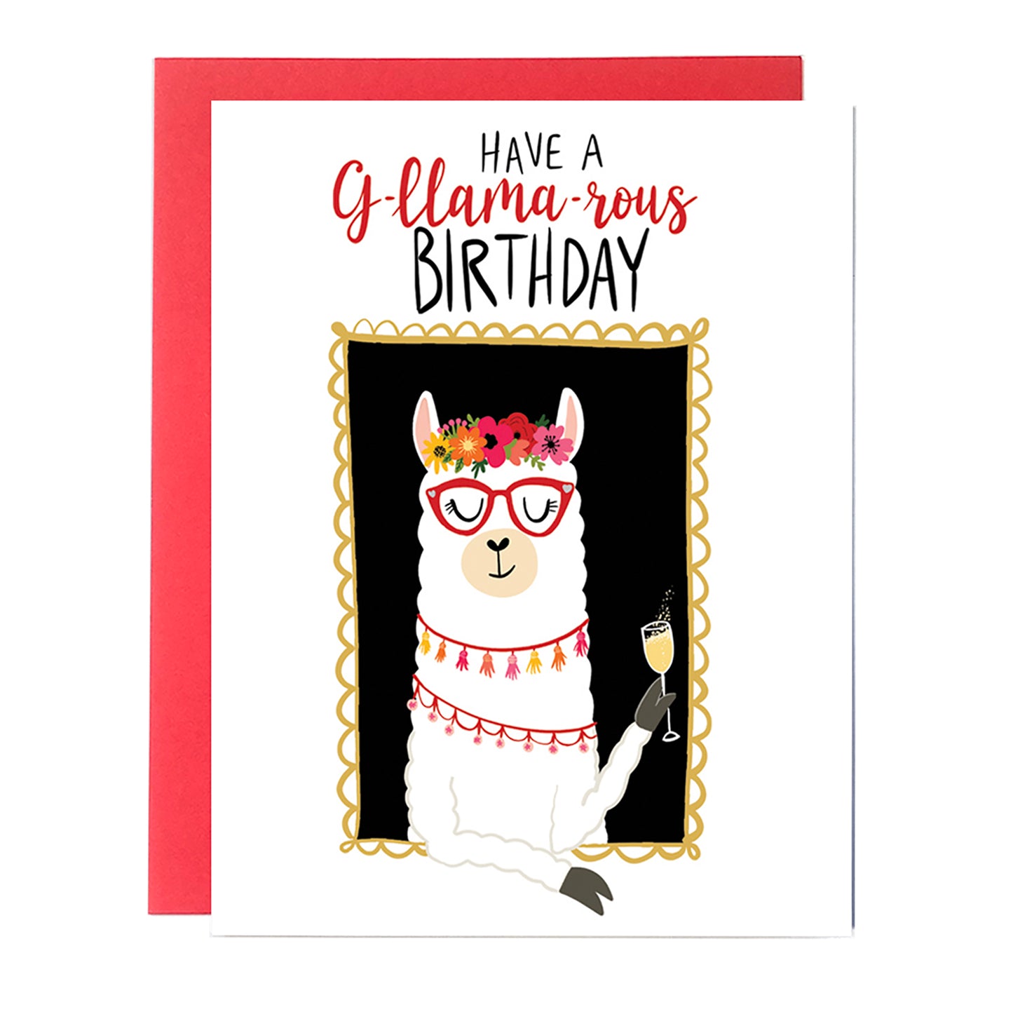 llama birthday card