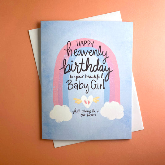 heavenly birthday card baby girl