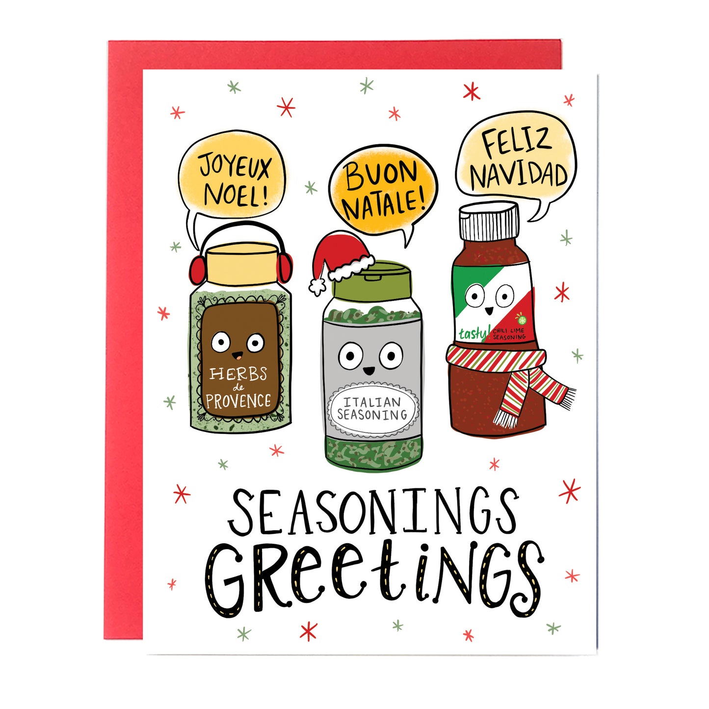 Seasonings Greetings Christmas Card