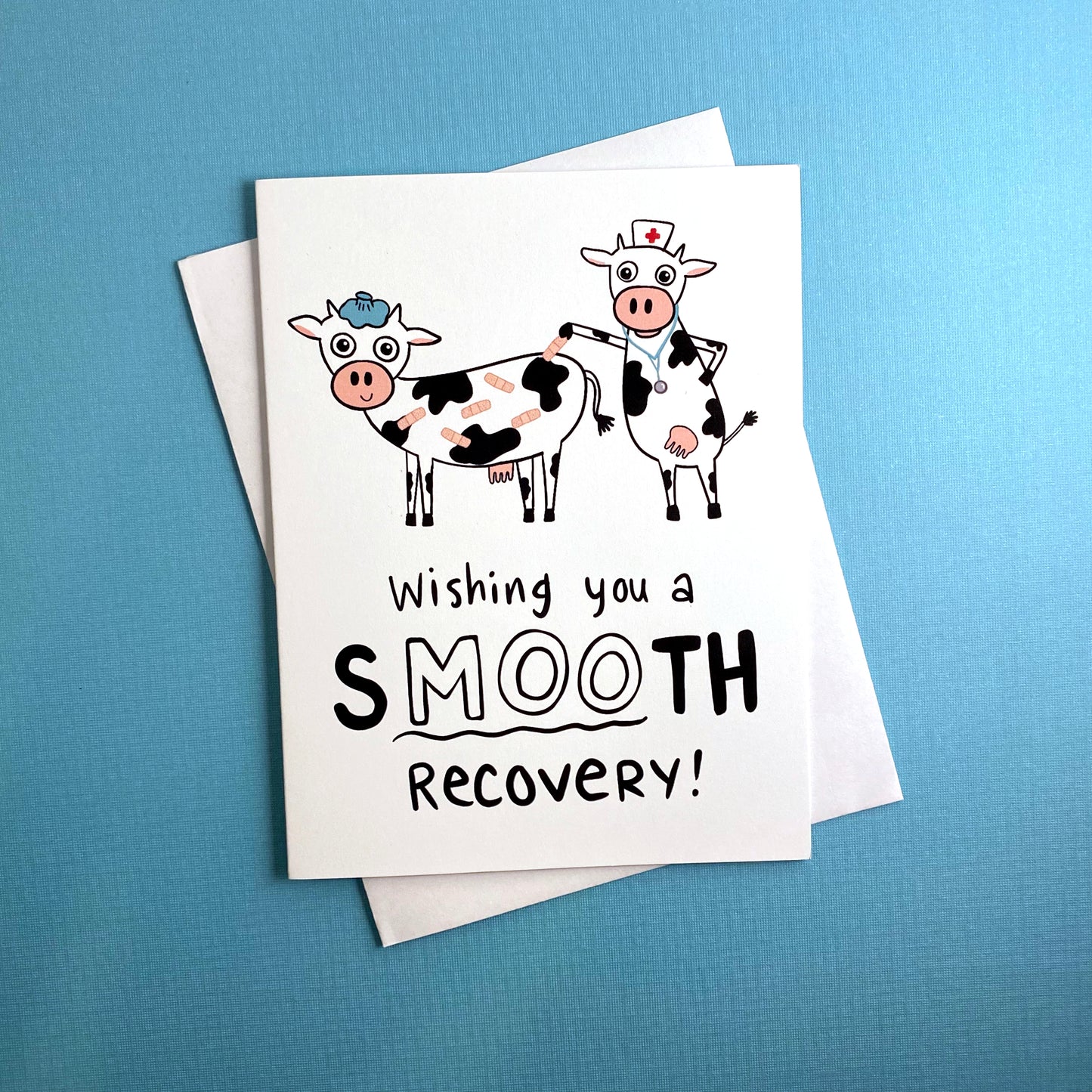 Smooth Recovery Cows Get Well Card