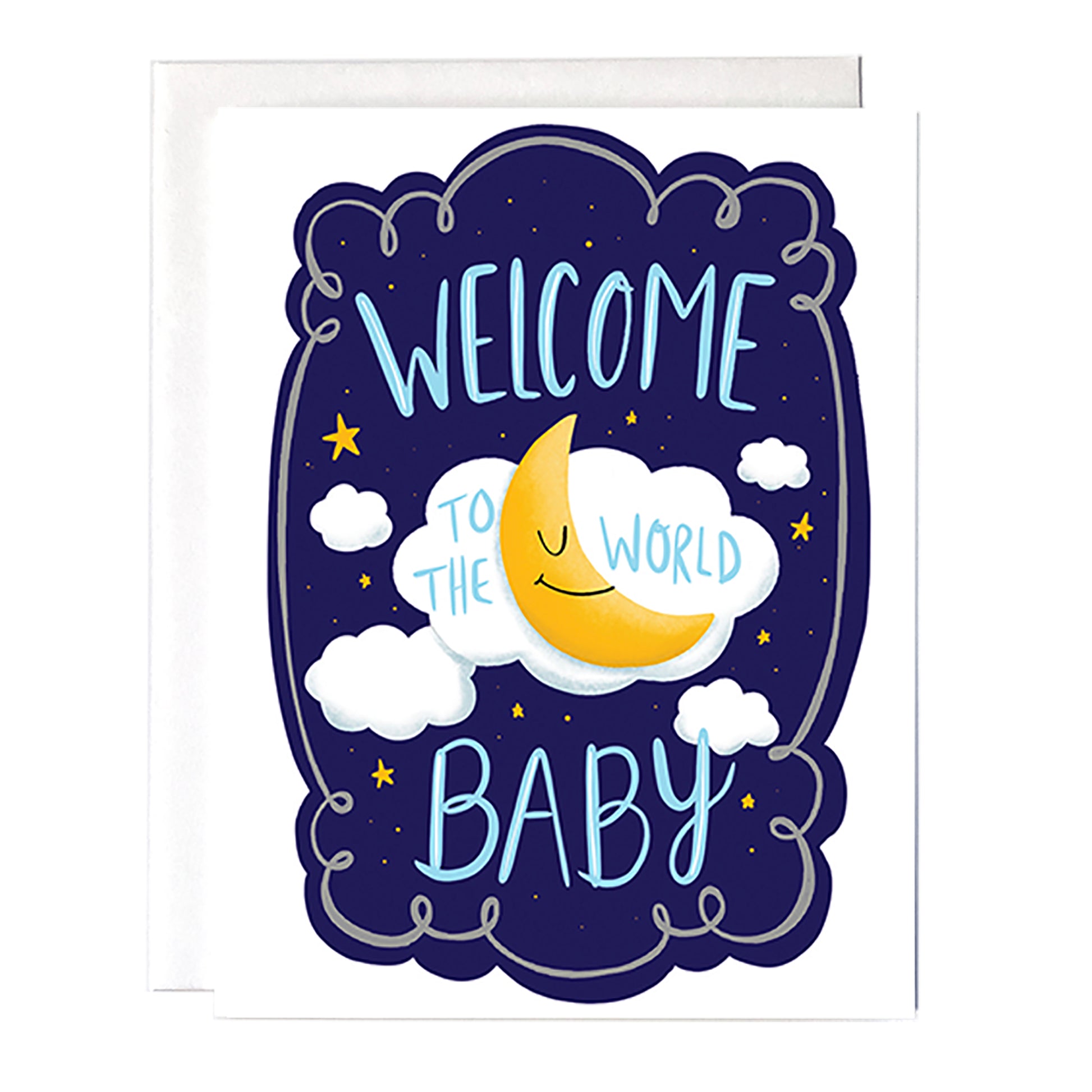 baby shower card moon and stars